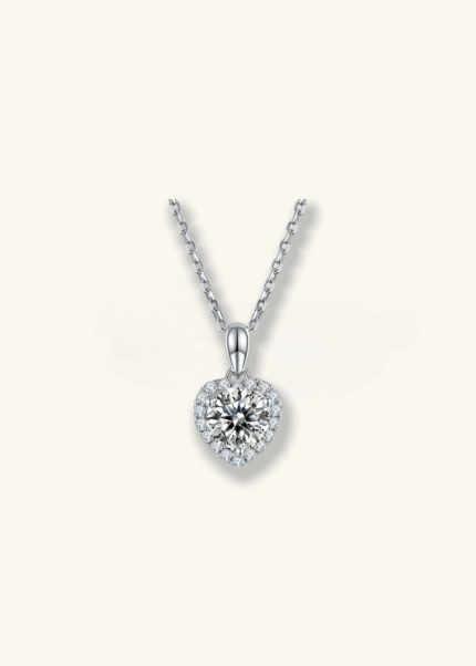 All My Love 18K White Gold Heart Shaped Diamond Necklace