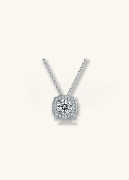 Interstellar Echo 18K White Gold Classic Luxury Inlaid Diamond Necklace