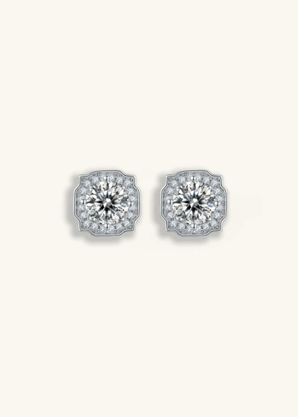 Interstellar Echo 18K White Gold Classic Luxury Inlaid Diamond Earrings