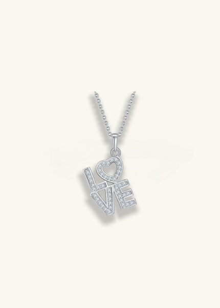 LOVE Eternal 18K White Gold LOVE Diamond Necklace
